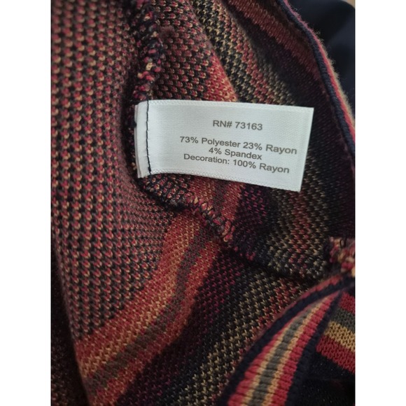 Boston Proper Knit Sheath Dress Size 8 Navy Southwestern Print Long Sleeve - Picture 7 of 7